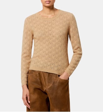 Pull Obeline en laine ajourée - Isabel Marant - Camel