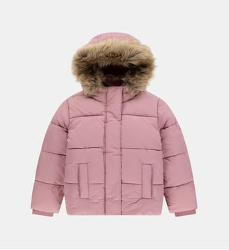 Doudoune courte zippée à capuche - Abercrombie Kids - Lilas