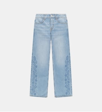 Jean ample taille haute - Abercrombie Kids - Bleu clair