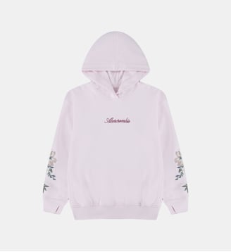Hoodie droit coton mélangé imprimé floral - Abercrombie Kids - Rose clair