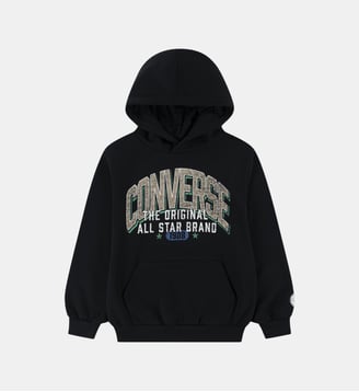 Hoodie droit coton mélangé signature - Converse - Black