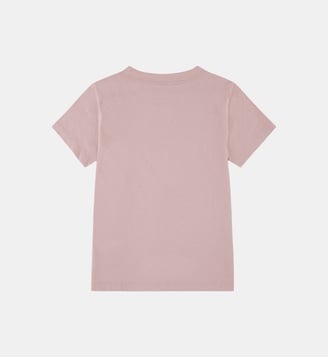 T-shirt droit coton mélangé signature et chaussures - Converse - Vieux rose