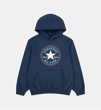 Hoodie droit siglé coton éponge - Converse - Bleu marine