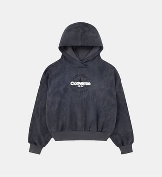 Hoodie coton éponge lavé signature - Converse - Noir