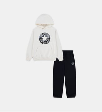 Ensemble sweat et jogging en coton polaire - Converse - Noir et blanc
