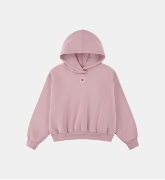 Hoodie polaire droit logo - Converse - Vieux rose