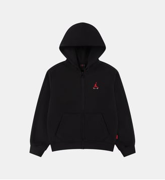 Sweat droit zippé capuche coton polaire - Jordan - Black