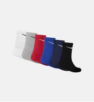 Lot de 6 paires de chaussettes swoosh - Nike - Bleu et rouge