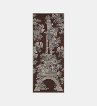 Étole 1889 en laine - Inoui Editions - Marron et gris