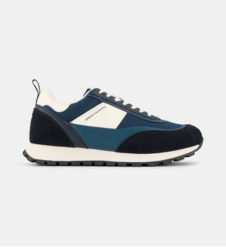 Sneakers basses Run à semelle crantée - Armani Exchange - Bleu marine