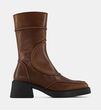 Boots Malene cuir - Miista - Marron