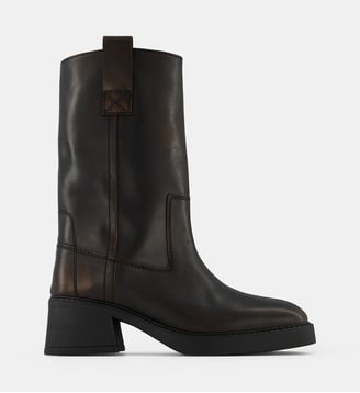 Boots Inaya cuir brossé - Miista - Marron