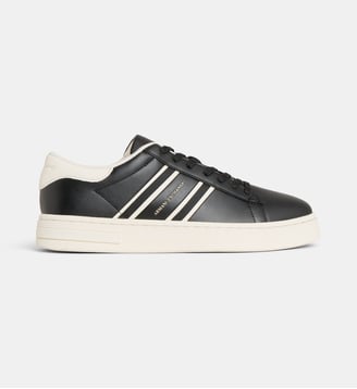 Tennis basses à bandes côtes - Armani Exchange - Noir et blanc