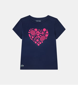 T-shirt droit imprimé sports - Lacoste - Marine