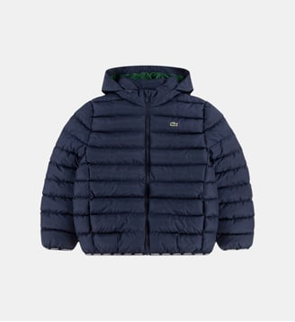Doudoune courte matelassée zippée capuche - Lacoste - Marine