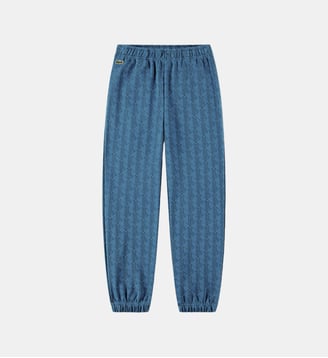 Jogging ample coton mélangé fantaisie - Lacoste - Bleu