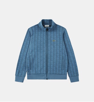 Sweat droit zippé col montant - Lacoste - Bleu