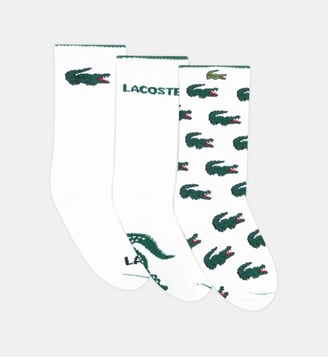 Lot de 3 paires de chaussettes - Lacoste - Blanc et vert