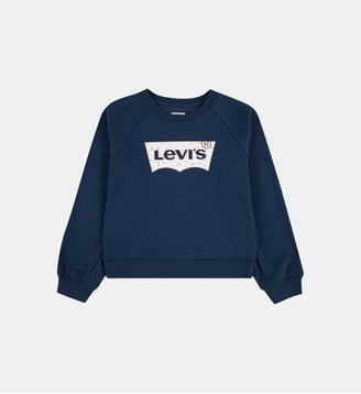 Sweat droit coton mélangé logo signature à fleurs - Levi's Kids - Bleu marine