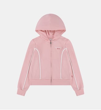 Sweat droit zippé capuche signature - Levi's Kids - Rose clair