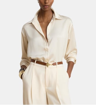 Chemise droite et fluide - Lauren Ralph Lauren - Crème