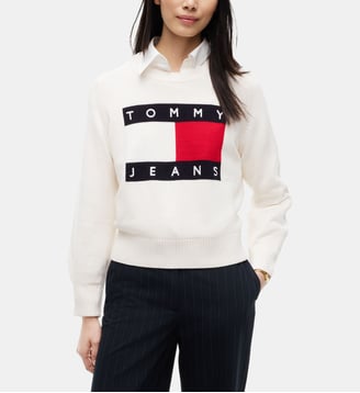 Sweat-shirt drapeau signature - Tommy Hilfiger - Blanc