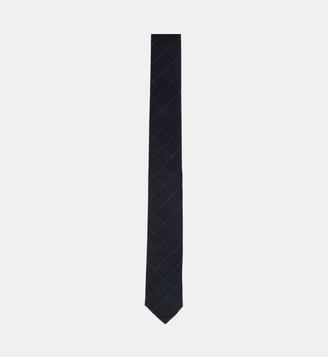 Cravate à teneur en laine losanges - THOM BROWNE - Navy