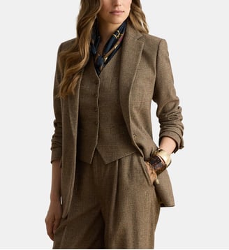 Blazer droit à carreaux en laine - Lauren Ralph Lauren - Multicolore