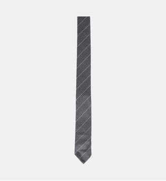 Cravate classique en laine à rayures - THOM BROWNE - Gris