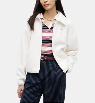 Blouson molleton zippé - Tommy Hilfiger - Blanc