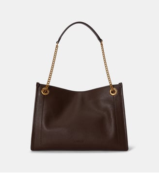 Cabas Bradley moyen en cuir grainé - Lauren Ralph Lauren - Marron