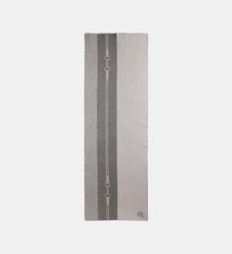 Large écharpe en Jacquard - Lauren Ralph Lauren - Gris clair et gris foncé