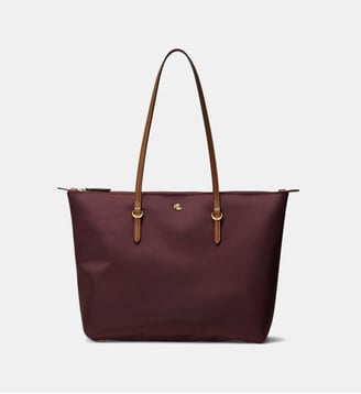 Sac cabas moyen Keaton signature - Lauren Ralph Lauren - Bordeaux