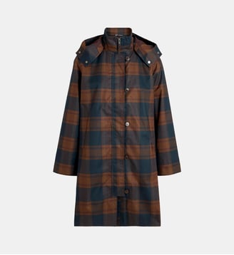 Imperméable droit à capuche - Aigle - Bleu marine et marron