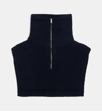 Plastron zippé en laine - Aigle - Bleu foncé