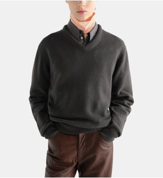 Pull col V en cachemire - Lemaire - Stone