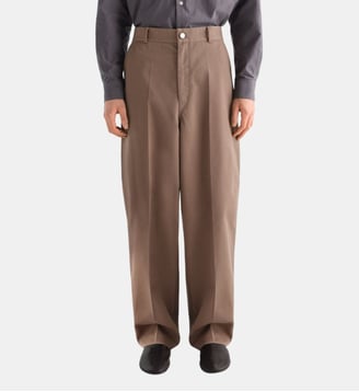 Pantalon Barrel en twill de coton - Lemaire - Chestnut
