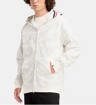 Sweat zippé à capuche droit Shark camouflage coton - A BATHING APE ® - Blanc