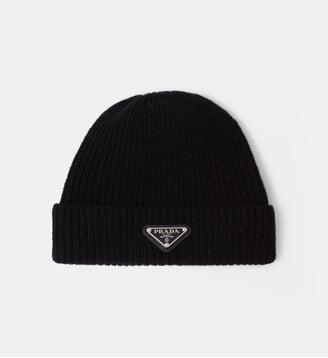Bonnet en laine et cachemire - Prada - Noir