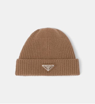 Bonnet en laine et cachemire - Prada - Marron