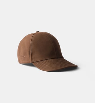 Casquette de baseball en satin de coton - Prada - Marron