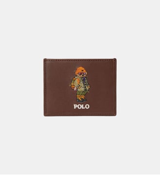 Porte-cartes en cuir signature - Polo Ralph Lauren - Marron