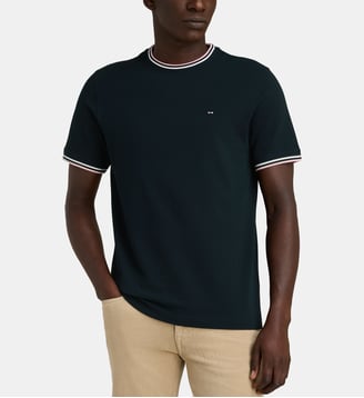 T-shirt Décalage Bec15 coton - Eden Park - Bleu marine