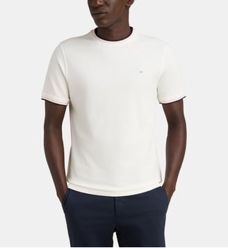 T-shirt Décalage Bec15 coton - Eden Park - Blanc