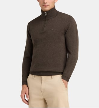 Pull col camionneur Edinburgh - Eden Park - Marron
