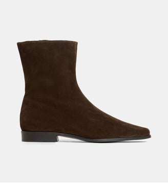 Bottines Maelis à bout carré cuir suède - Bibi Lou - Marron