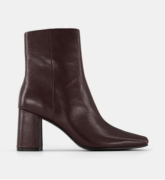 Bottines Velora à bout carré cuir froissé - Bibi Lou - Burgundy