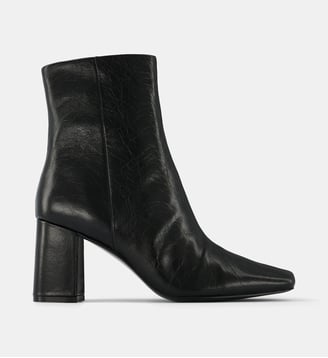 Bottines Velora à bout carré cuir froissé - Bibi Lou - Noir