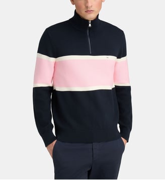 Pull camionneur Maitre à Jouer - Eden Park - Bleu marine et rose