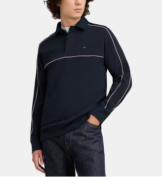 Polo Turku à manches longues - Eden Park - Bleu marine